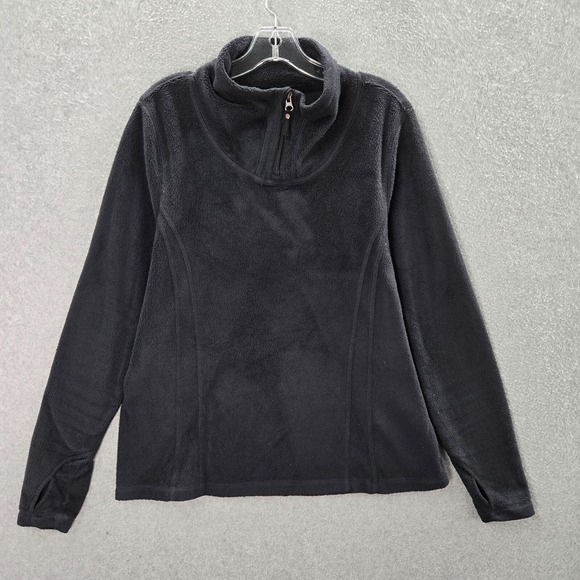 Royal Robbins Women Sweater XL Black Sherpa Mock Neck Pullover - Picture 1 of 11